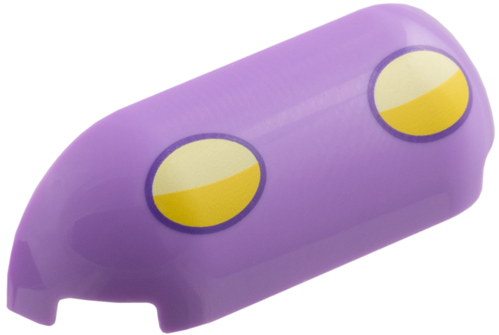 Slope, Curved 1 x 4 with Rounded Ends with Yellow and Bright Light Yellow Headlights Pattern