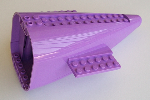 Aircraft Fuselage Aft Section Curved with Fixed Medium Lavender Base and Medium Lavender Hard Rubber Tip