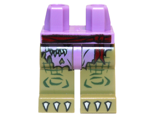 Hips and Olive Green Legs with Medium Lavender Loincloth and White Claws Pattern