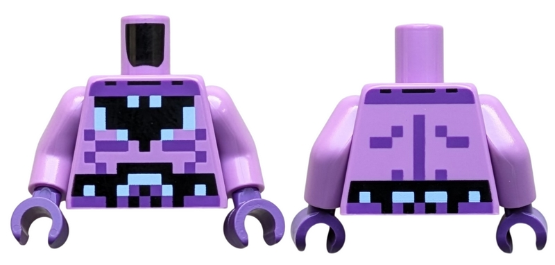 Medium lavender pixelated Batman suit torso