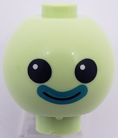 Brick, Round 2 x 2 Sphere with Stud / Robot Body with Black Eyes and Dark Azure Mouth Pattern