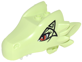 Dragon Head (Elves) Jaw Upper with Red Eyes and Black Pattern (Ashwing)