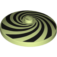 Dish 4 x 4 Inverted (Radar) with Solid Stud with Spiral Segments Black Pattern