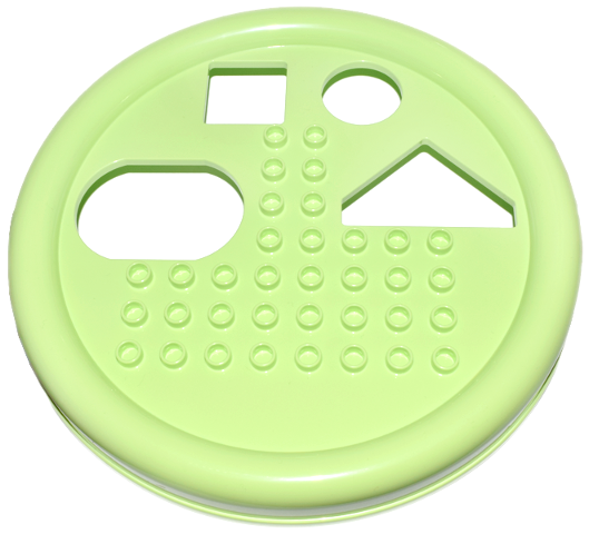 Duplo Container Floating Bowl 14 x 14 x 4 1/2, Top with Shape Sorting Holes