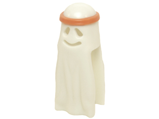 Minifigure, Headgear Head Cover, Ghost Shroud with Smile and Headband Medium Nougat Pattern