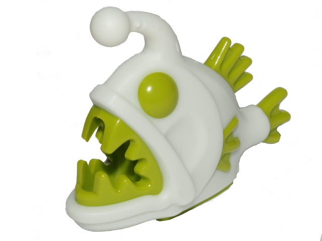 Anglerfish with Molded Lime Eyes, Fins, and Teeth Pattern