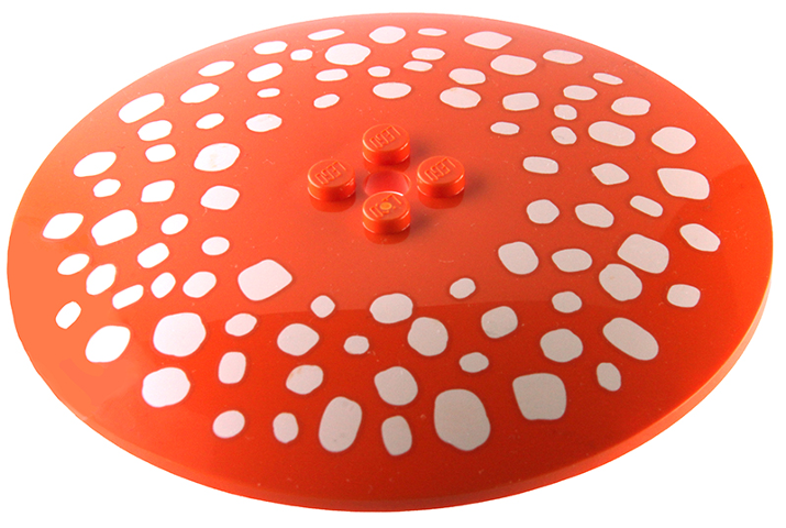Dish 10 x 10 Inverted (Radar) - Solid Studs with White Mushroom Spots Pattern