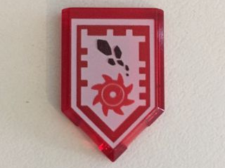 Tile, Modified 2 x 3 Pentagonal with Nexo Power Shield Pattern - Rock Ripper