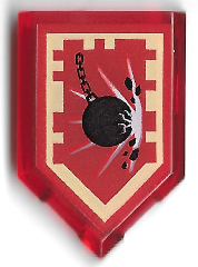 Tile, Modified 2 x 3 Pentagonal with Nexo Power Shield Pattern - Wrecking Ball