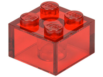 LEGO 3003 BRICKS 2x2 Pack of 50 parts TRANS RED pieces bundle city translucent 