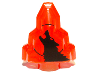 Rock 1 x 2 Crystal Stepped with Black Wolf Moonstone Pattern