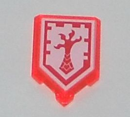 Tile, Modified 2 x 3 Pentagonal with Nexo Power Shield Pattern - Clapper Claw