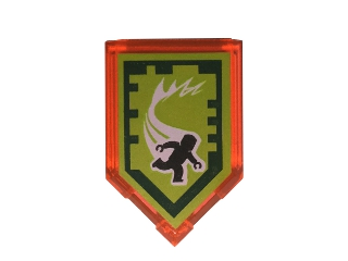 Tile, Modified 2 x 3 Pentagonal with Nexo Power Shield Pattern - Super Human Speed