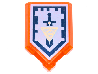 Tile, Modified 2 x 3 Pentagonal with Nexo Power Shield Pattern - Backfire