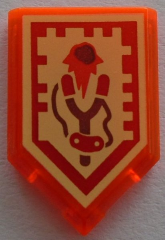 Tile, Modified 2 x 3 Pentagonal with Nexo Power Shield Pattern - Rock Throw