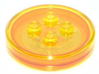 Dimensions Toy Tag 4 x 4 x 2/3 with 4 Studs and Trans-Orange Bottom (Generic for Gadgets)