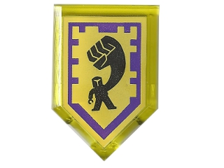 Tile, Modified 2 x 3 Pentagonal with Nexo Power Shield Pattern - Mightiness