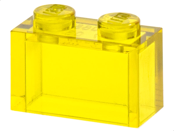 10 NEW LEGO Trans-Green Brick 1 x 2 without Bottom Tube 