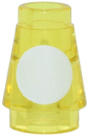 Cone 1 x 1 with Top Groove with White Circle Pattern