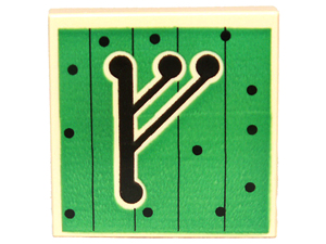 Tile, Modified 2 x 2 Inverted with Gandalf 'G' Rune on Green Background Pattern