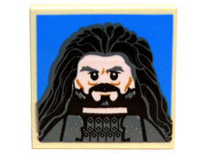 Tile, Modified 2 x 2 Inverted with Thorin Oakenshield on Blue Background Pattern