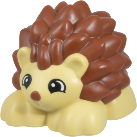 Duplo Hedgehog with Black Eyes, Reddish Brown Nose and Spikes Pattern