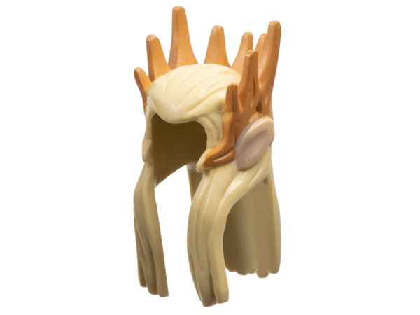 Minifigure, Hair Long with Medium Nougat Spikes and Light Nougat Elf Ears Pattern