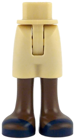 Mini Doll Hips and Shorts with Molded Umber Legs and Printed Dark Blue Sandals Pattern - Thin Hinge