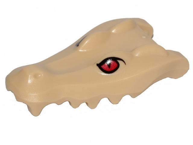 Alligator / Crocodile Head Jaw Upper with Red Eyes Pattern