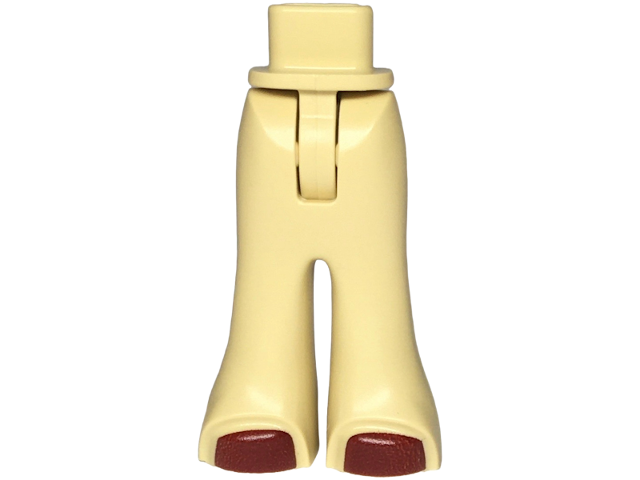 Mini Doll Hips and Trousers Bell-Bottoms with Dark Red Shoes Pattern - Thin Hinge