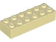 LEGO® 4 x 2456 Basic Stein 2 x 6 beige 4181134 #LL 44237 Tan