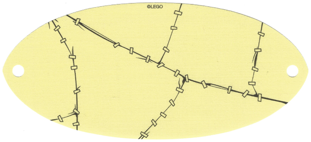 Cloth Sail Oval 8 x 18 with Rips and Clamps Pattern