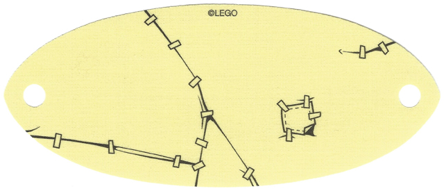 Cloth Sail Oval 6 x 14 with Rips and Clamps Pattern