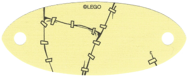 Cloth Sail Oval 4 x 9 with Rips and Clamps Pattern