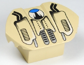 Brick, Modified 2 x 2 No Studs, Sloped with Flared Wings with Duster Pattern