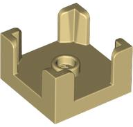 Container, Box 2 x 2 x 1 Half with Stud and 4 Corner Supports