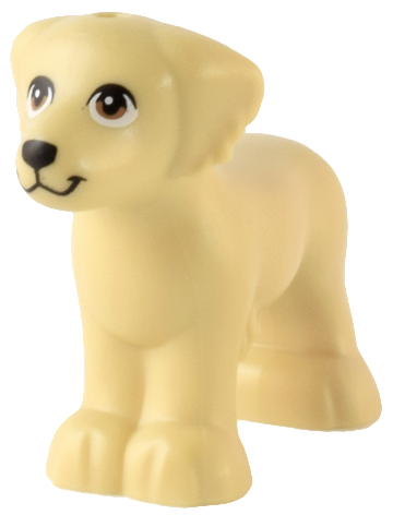 Dog, Friends Style, Shaggy Fur, Ears, and Tail with Medium Nougat Eyes and Black Nose Pattern (Grace)