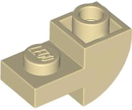 Slope, Curved 2 x 1 Inverted with Recessed Stud
