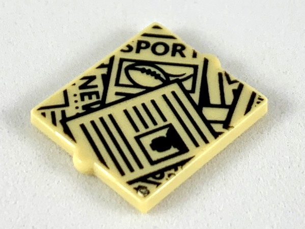 Glass for Window 1 x 2 x 2 Flat Front with Black Scattered Newspapers Pattern