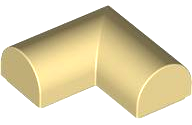 Slope, Curved 2 x 2 x 2/3 Double Corner in Tan