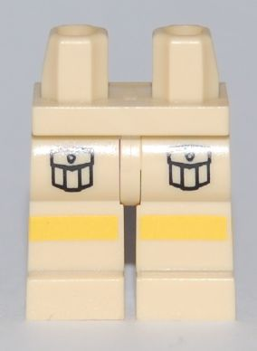 Hips and Legs with Cargo Pockets Front and Yellow Stripes Pattern