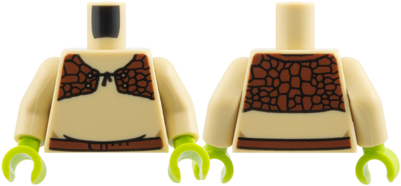 Tan torso with dark brown vest and belt