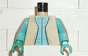 Torso SW Vest with Sky Blue Shirt Pattern (Greedo) / Sky Blue Arms Printed / Dark Turquoise Hands