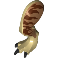 Dinosaur Leg Large (Rear) Tyrannosaurus rex Left with Black Pin with Black Claws and Dark Brown Stripes on Medium Nougat Pattern