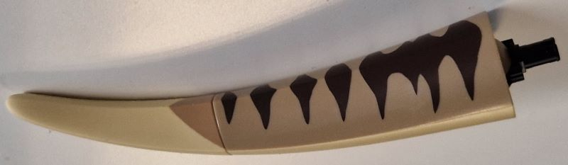 Dinosaur Tail Tyrannosaurus rex / Brachiosaurus with Black Rotation Joint Pin and Dark Tan Top with Thick Dark Brown Stripes Pattern