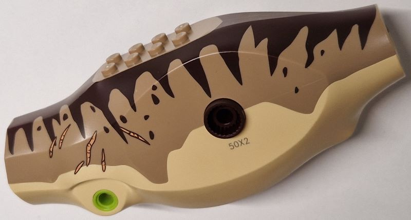 Dinosaur Body Tyrannosaurus rex with Dark Tan Top with Dark Brown Thick Stripes and Nougat Thin Stripes Pattern