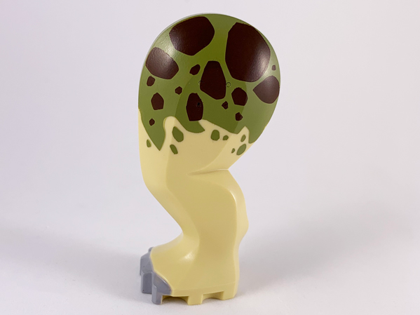 Dinosaur Leg Large (Rear) Triceratops / Stegosaurus with Pin, Light Bluish Gray Claws and Olive Green and Dark Brown Pattern - Left