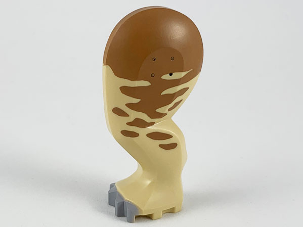 Dinosaur Leg Large (Rear) Triceratops / Stegosaurus with Pin, Light Bluish Gray Claws and Medium Nougat Top and Splotches Pattern - Left