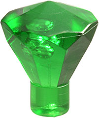 15 Trans-Neon Green Rock 1 x 1 Jewel 24 Facet 