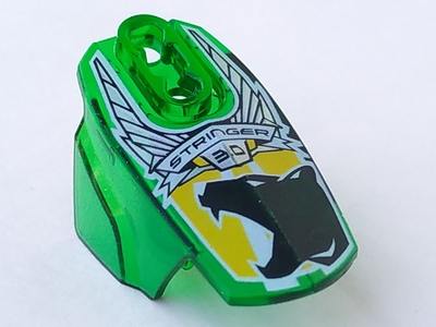 Hero Factory Armor with Ball Joint Socket - Size 5 with 'STRINGER 3.0' and Black Bear Head Pattern